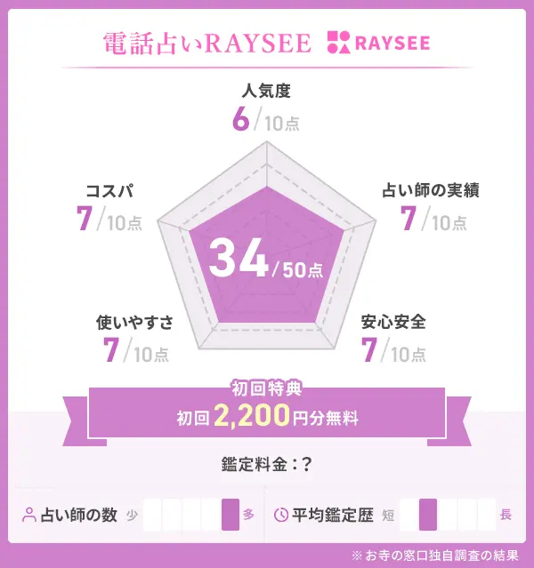 電話占いRAYSEE_評価表